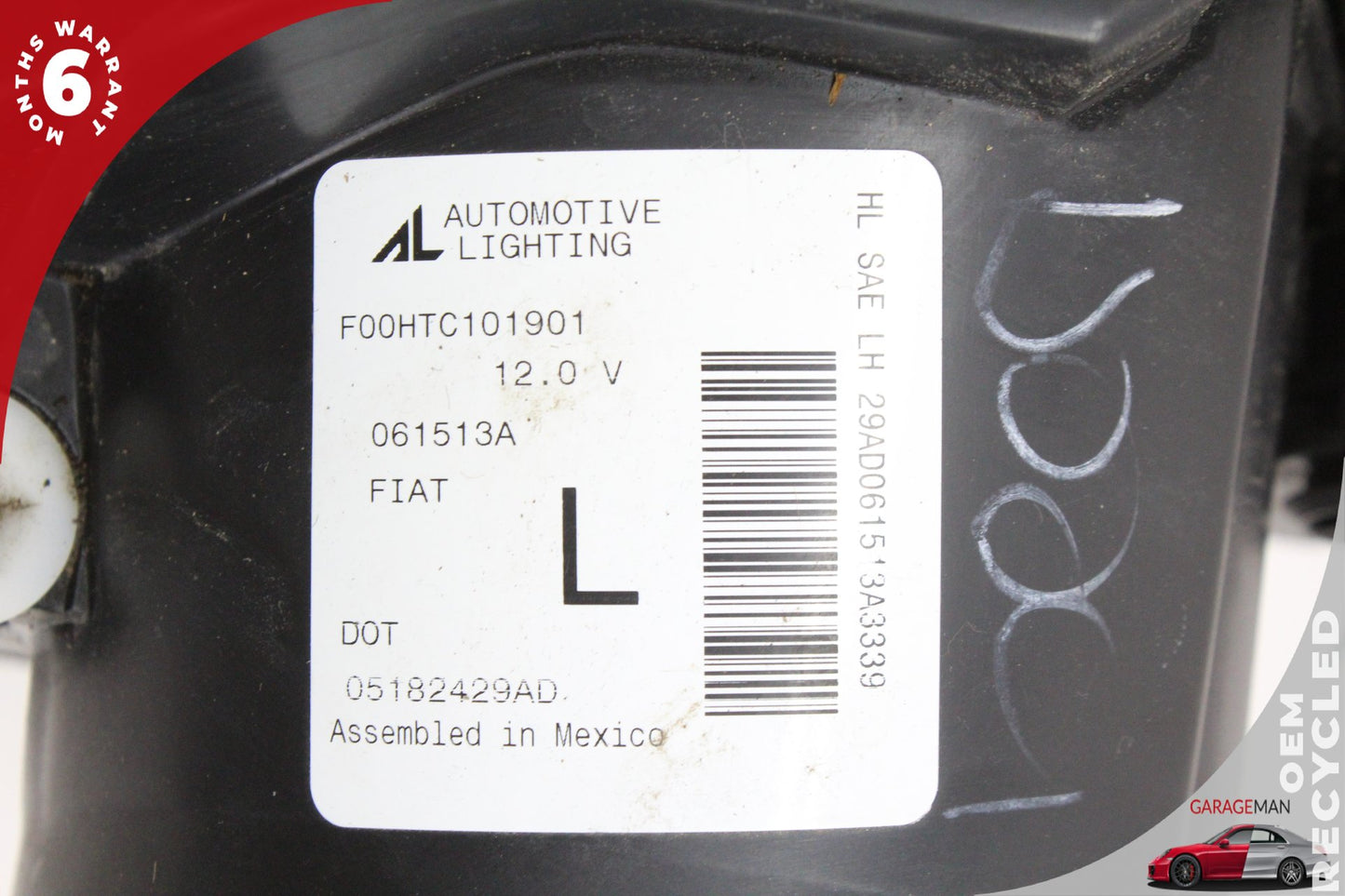 2012-2019 Fiat 500e Left Driver Side Headlight Head Light Lamp 05182429AD OEM