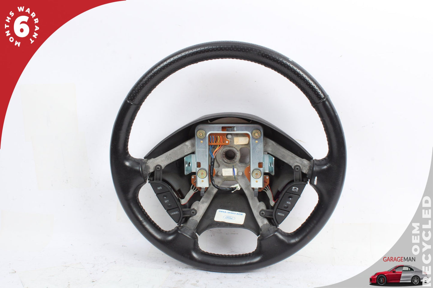 2002-2005 Ford Thunderbird Front Left Side Steering Wheel Black 3W6A3F563ACW OEM