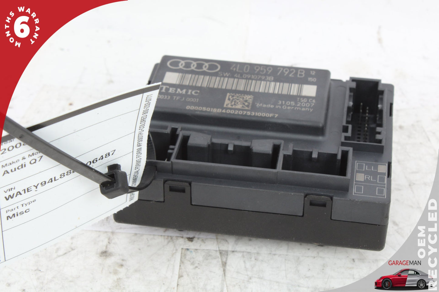 2007-2009 Audi Q7 SUV Right Front Door Control Module 4L0959792B OEM