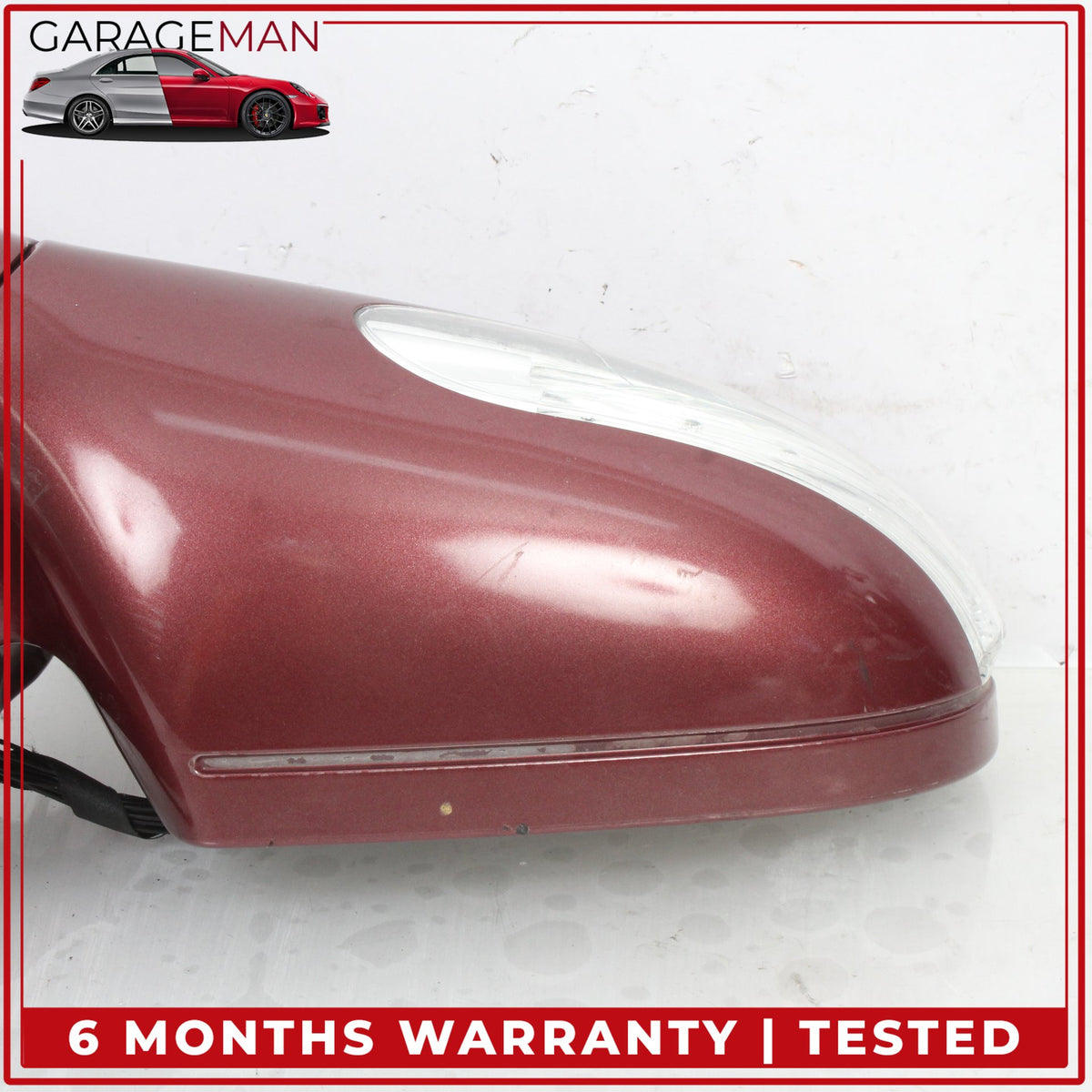 2004-2008 Mercedes R230 SL550 Front Right Door Rear View Mirror Thulite Red OEM