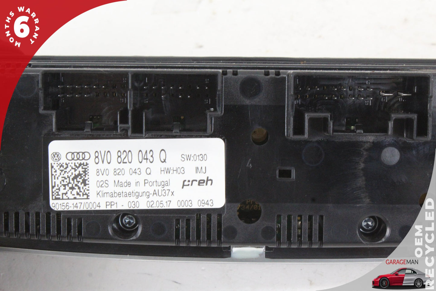 17-20 Audi A3 8V Sedan AC Climate Control Temperature Unit 8V0820043Q Genuine