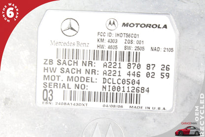 07-14 Mercedes CLS500 W219 Voice Communication Control Module 2218708726