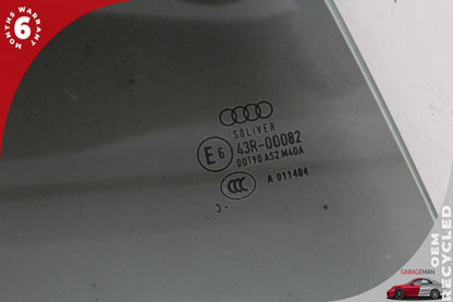 2007-2015 Audi TT 8J Convertible Front Left Door Window Glass 43R-00082 OEM