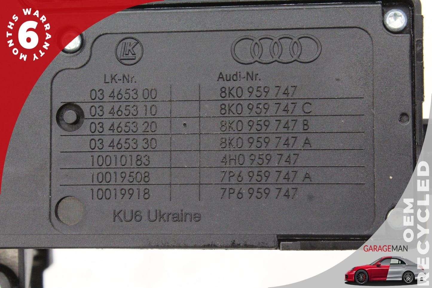 2012-2018 Audi A7 A6 Front Left Driver Side Power Seat Adjustment Switch OEM