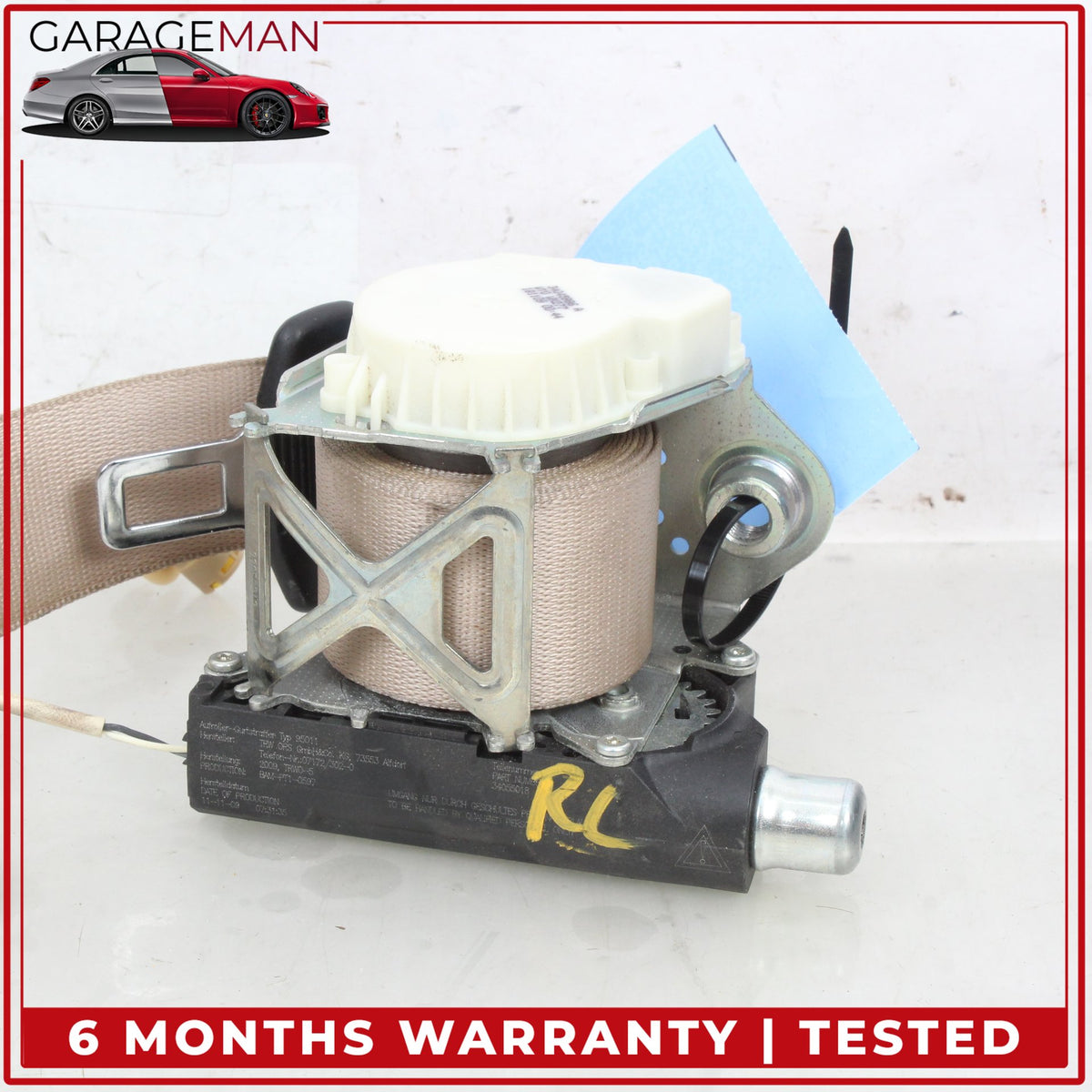 2010-2016 Porsche Panamera 970 Rear Left or Right Side Seat Belt Beige OEM