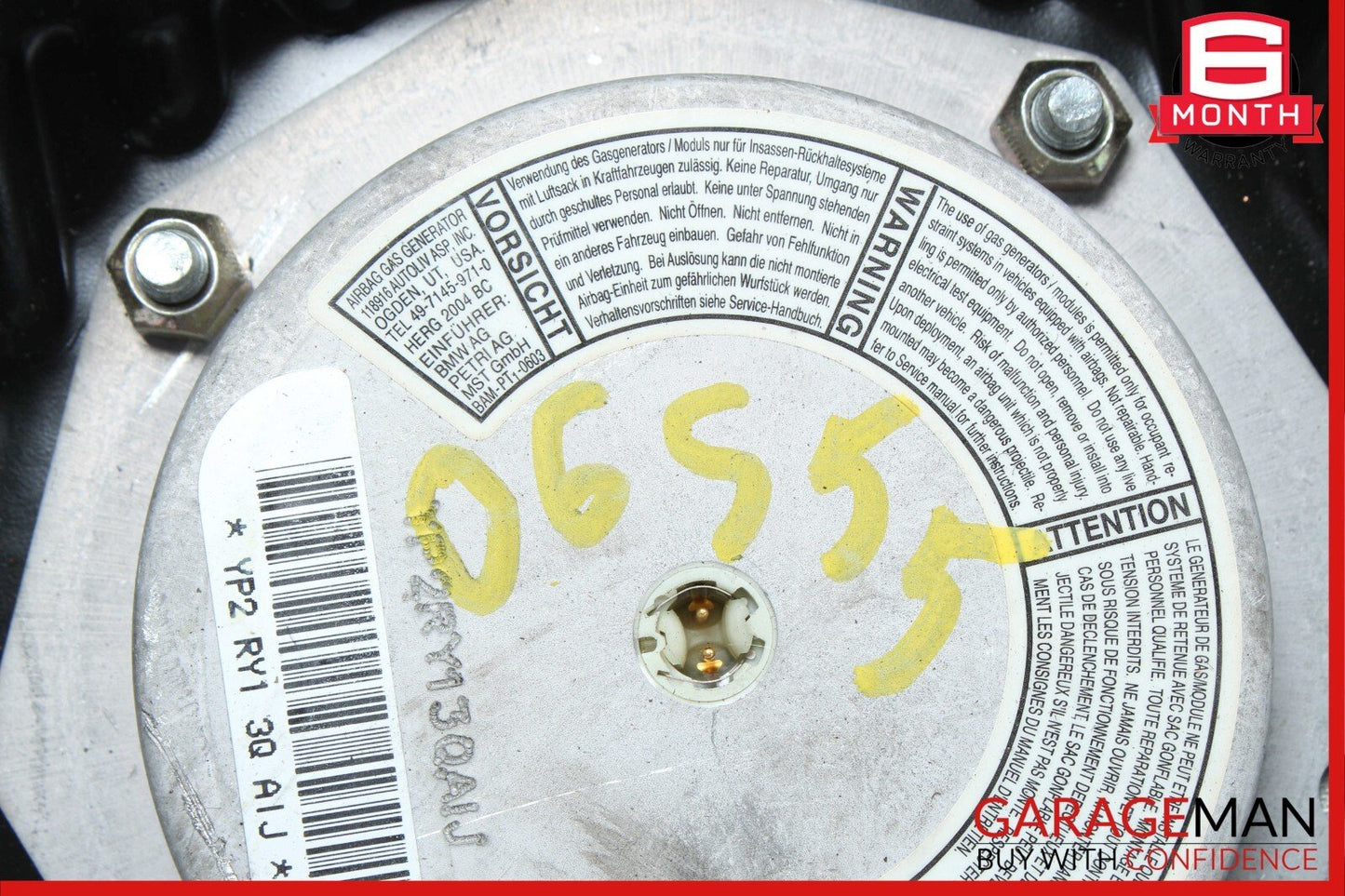 03-06 Mercedes W220 S500 S430 CL500 S55 AMG Steering Wheel Air Bag Airbag Grey