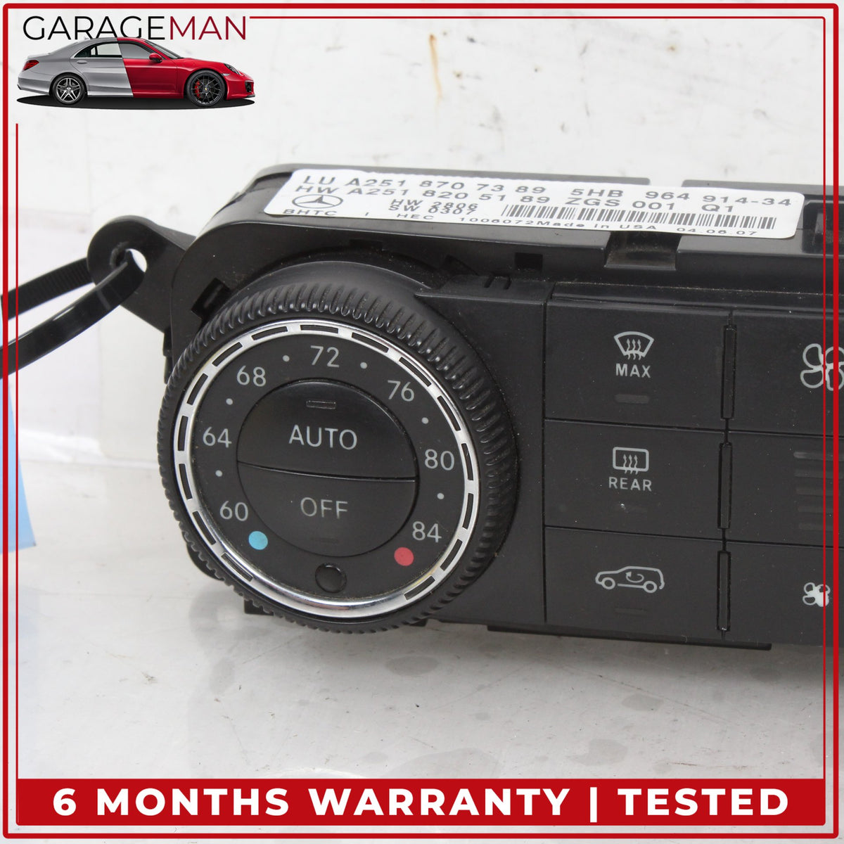 2006-2013 Mercedes W164 ML350 AC Temperature Climate Control Switch Panel OEM