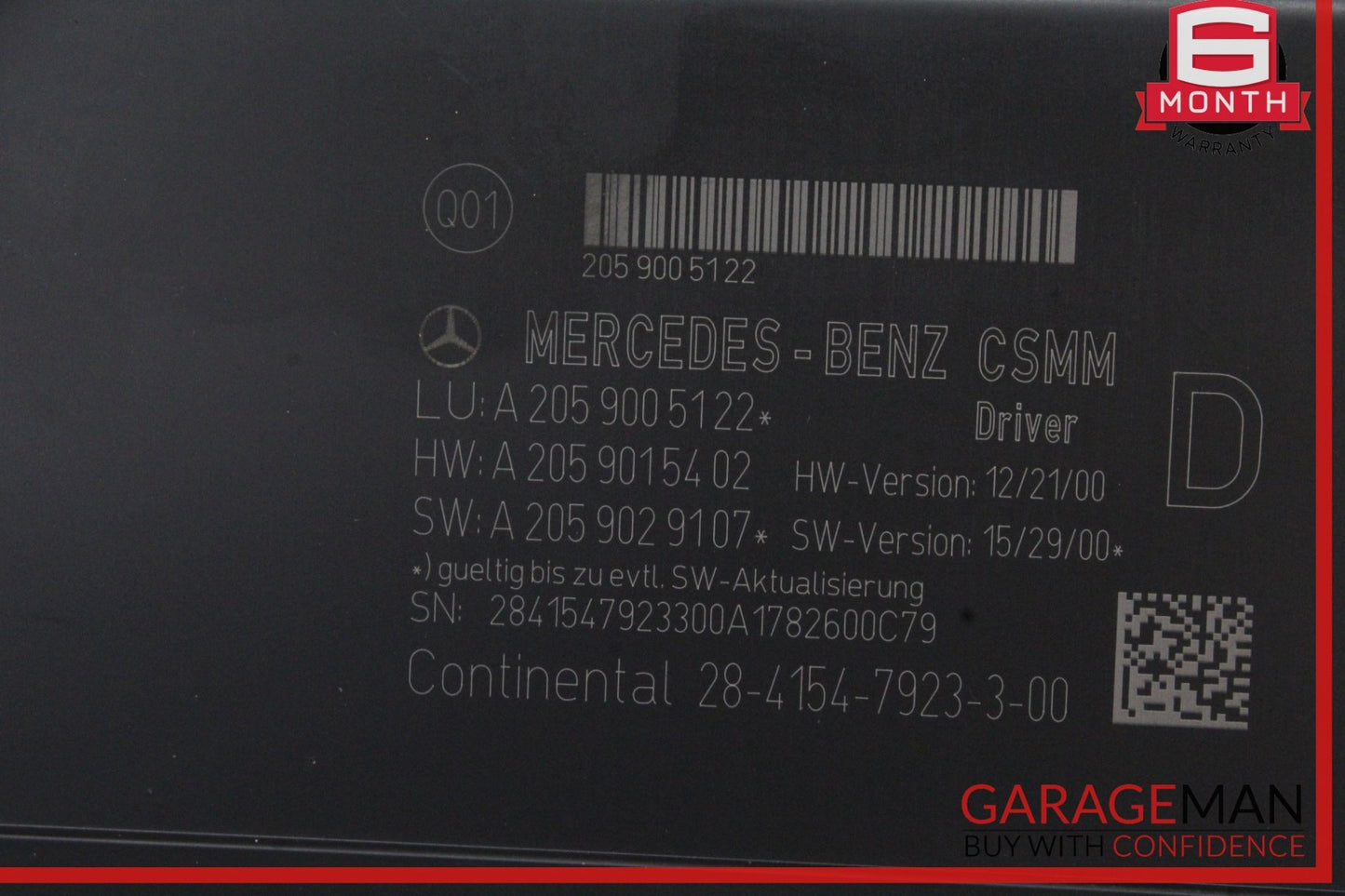 2015-2020 Mercedes-Benz C300 W205 Front Left Seat Control Module 2059005122