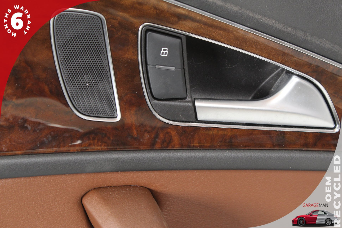 2012-2018 Audi A6 S6 Rear Right Side Interior Door Panel Brown 4G0867222 OEM