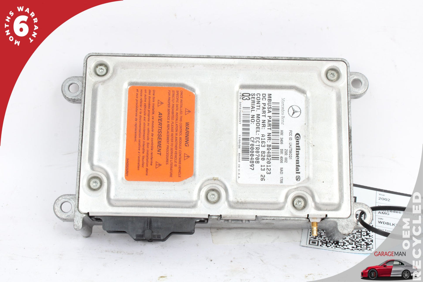 2000-2009 Mercedes-Benz CLK55 AMG W208 Voice Command Control Module 1638201326