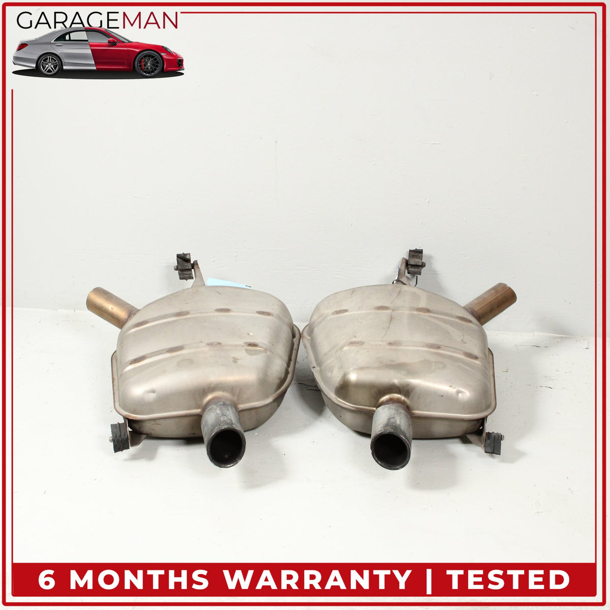 2012-2016 BMW 640i F12 Rear Left and Right Side Exhaust Muffler Set 7646938 OEM
