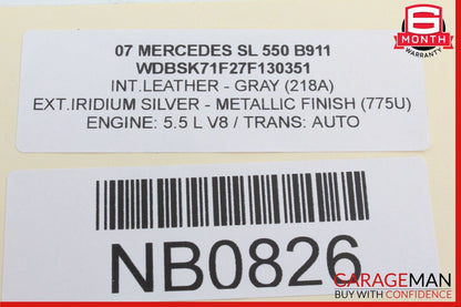 03-12 Mercedes R230 SL550 G55 AMG Steering Wheel Airbag Air Bag Grey OEM