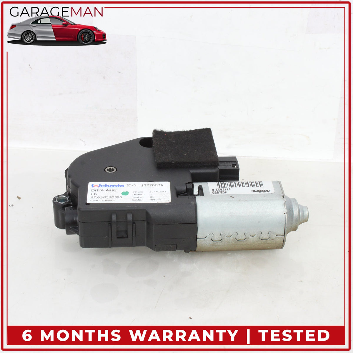 2012-2018 BMW 650i F13 Sun Roof Drive Motor (Set of 2) 7193398 OEM