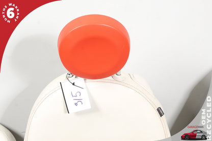 2013-2019 Fiat 500e Front and Rear Complete Seat Assembly White and Red OEM