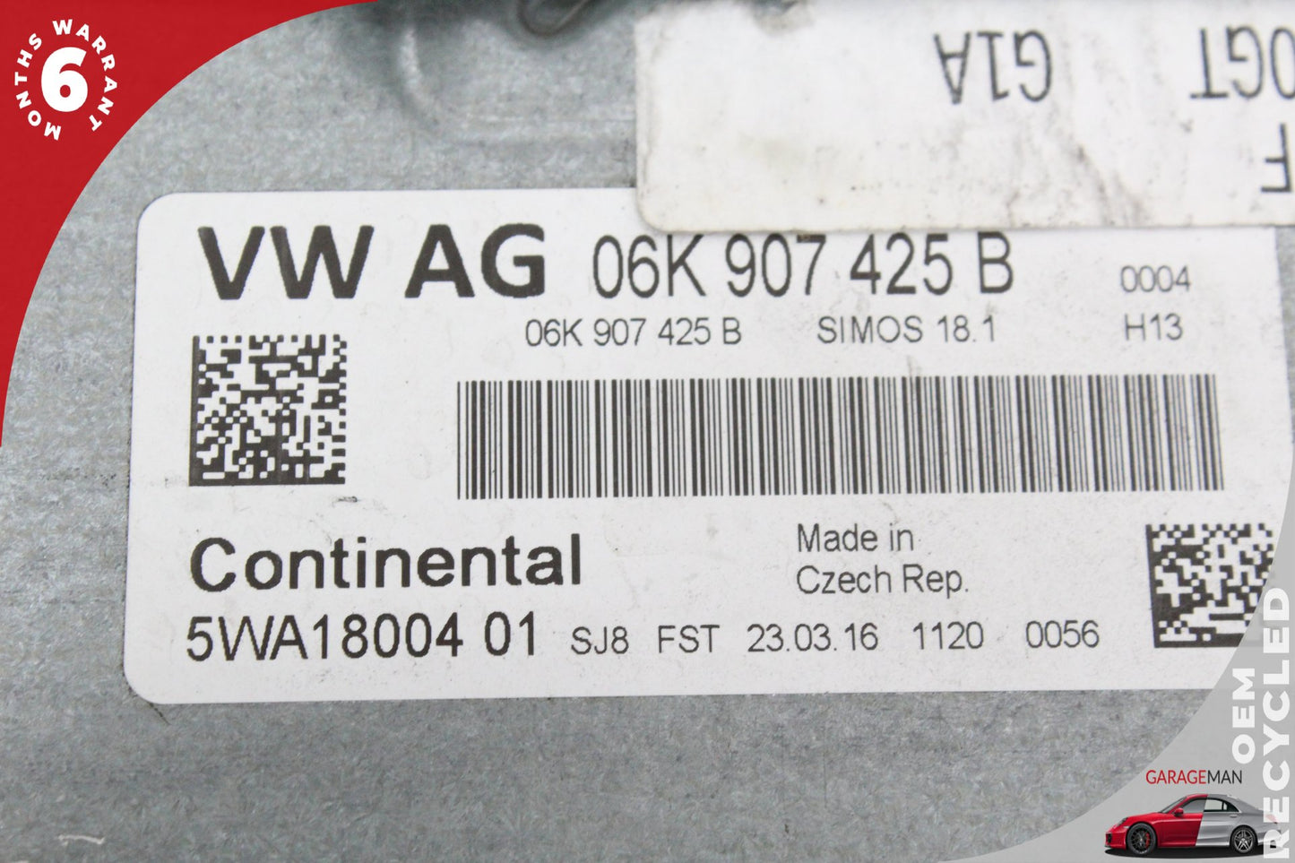 2015-2017 Audi A3 8V  Engine Computer ECU ECM Control Module Unit 06K907425B OEM