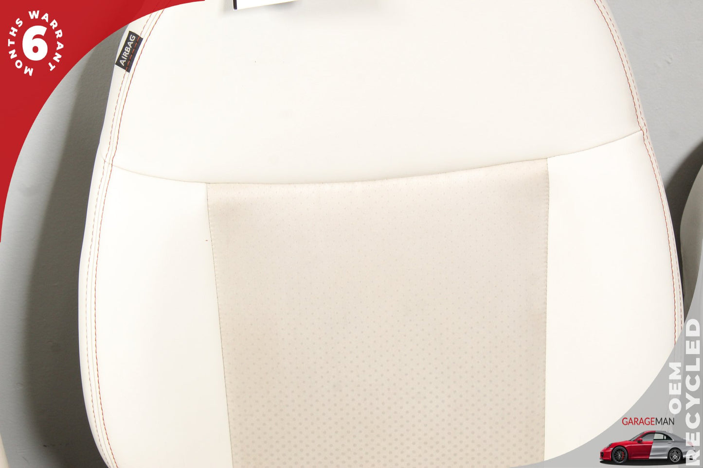 2013-2019 Fiat 500e Front and Rear Complete Seat Assembly White and Red OEM