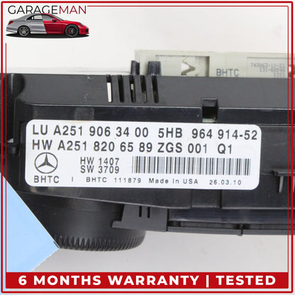 2006-2013 Mercedes W164 ML350 AC Temperature Climate Control Switch Panel OEM