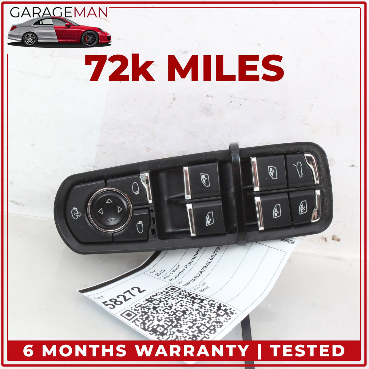 2010-2016 Porsche Panamera 970 Front Left Door Master Window Control Switch OEM