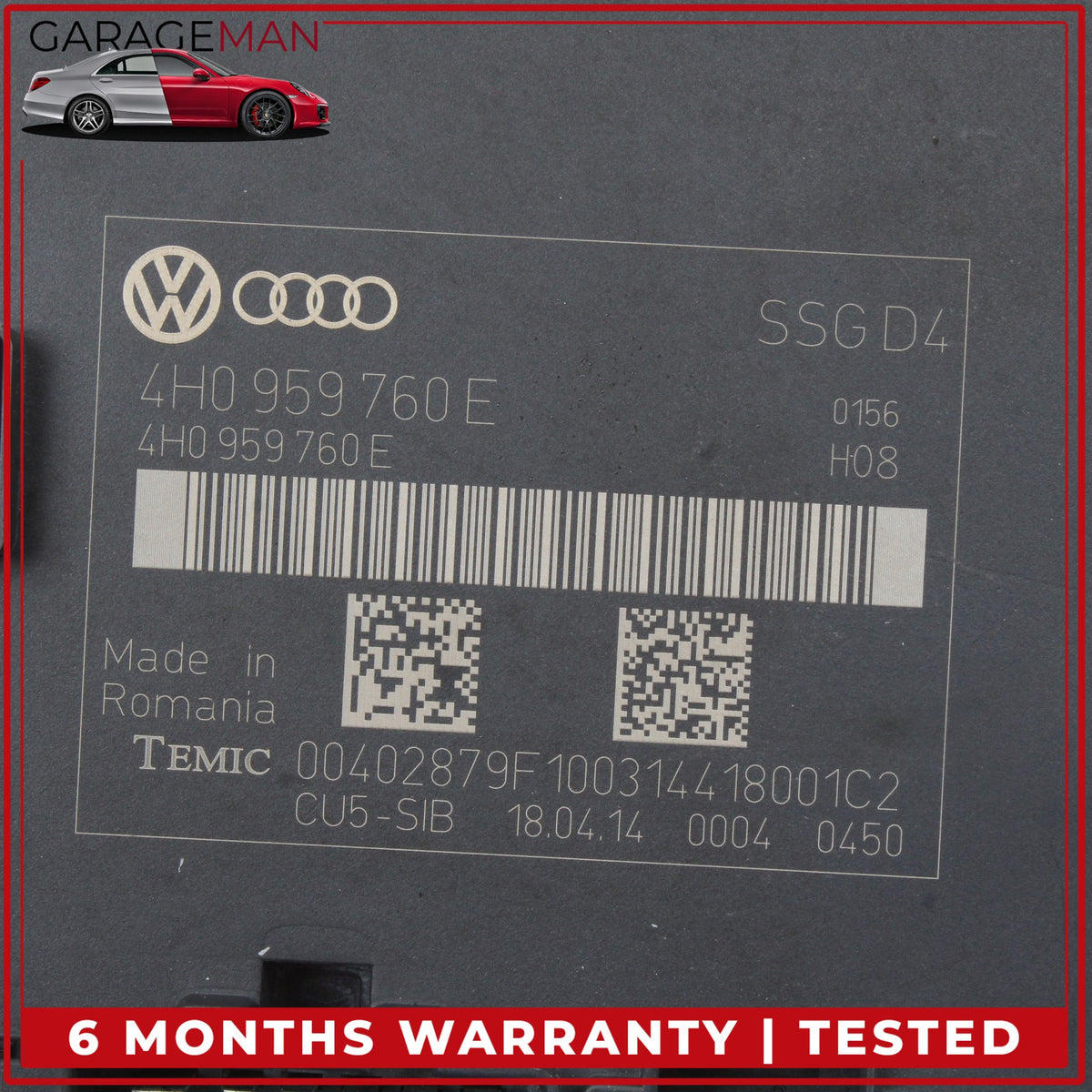 2011-2018 Audi A8 S8 Front Left or Right Side Seat Control Module 4H0959760E OEM