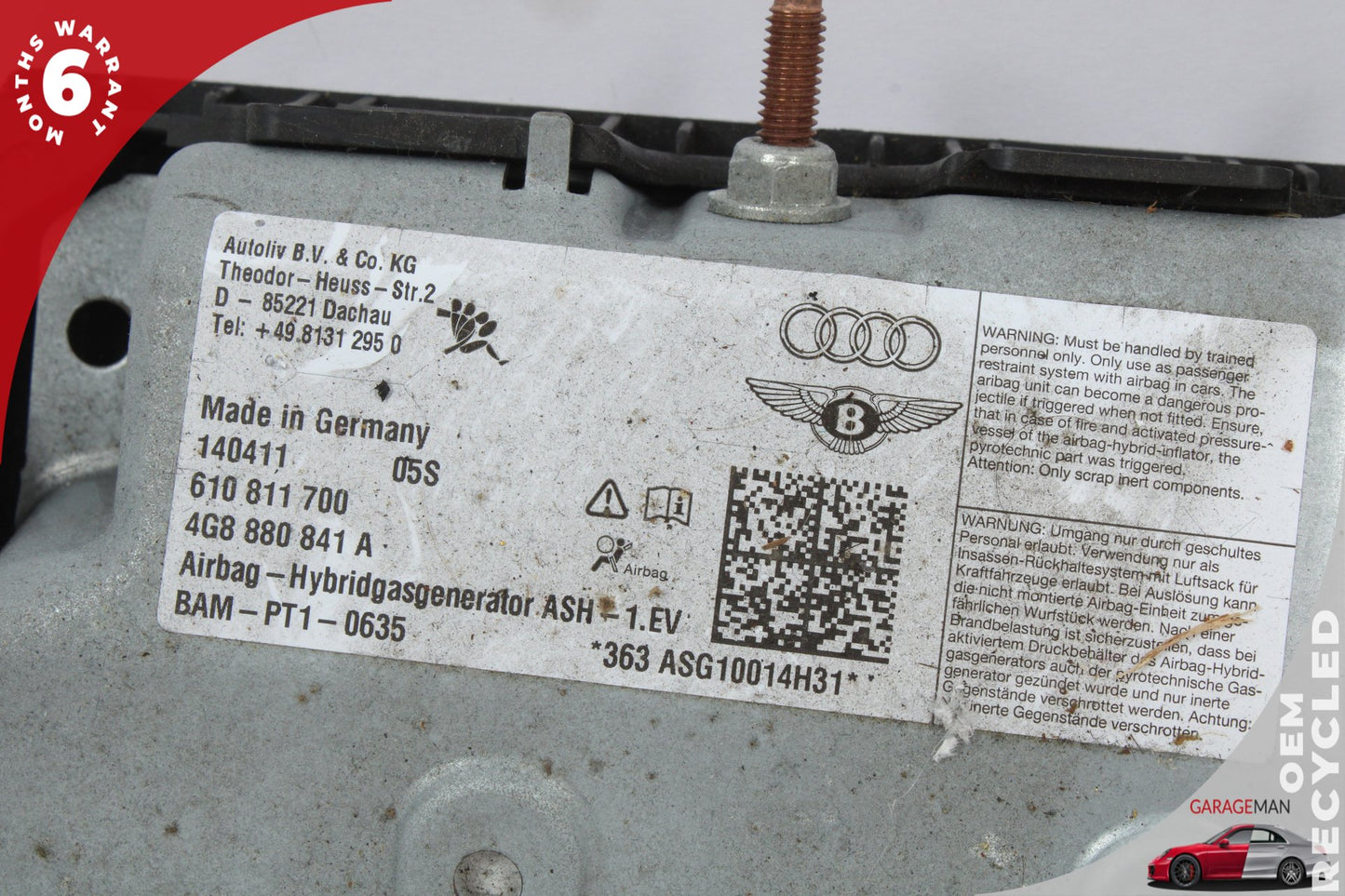 2012-2018 Audi A6 C7 Sedan Left Side Knee Airbag 4G8880841A