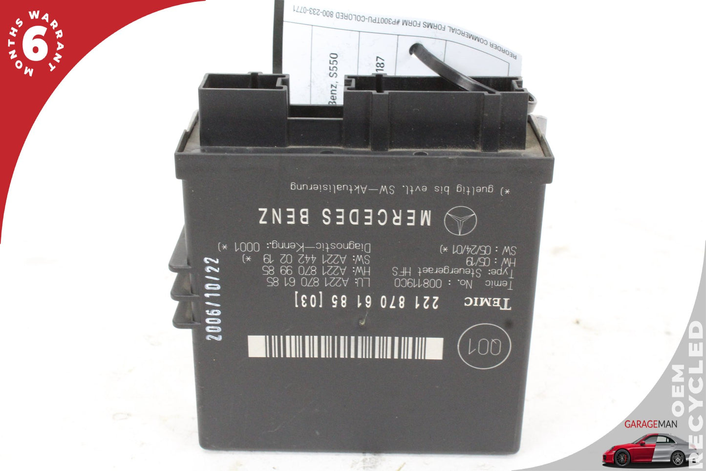 2007-2009 Mercedes W221 S550 Trunk Release Remote Open Close Module Unit OEM