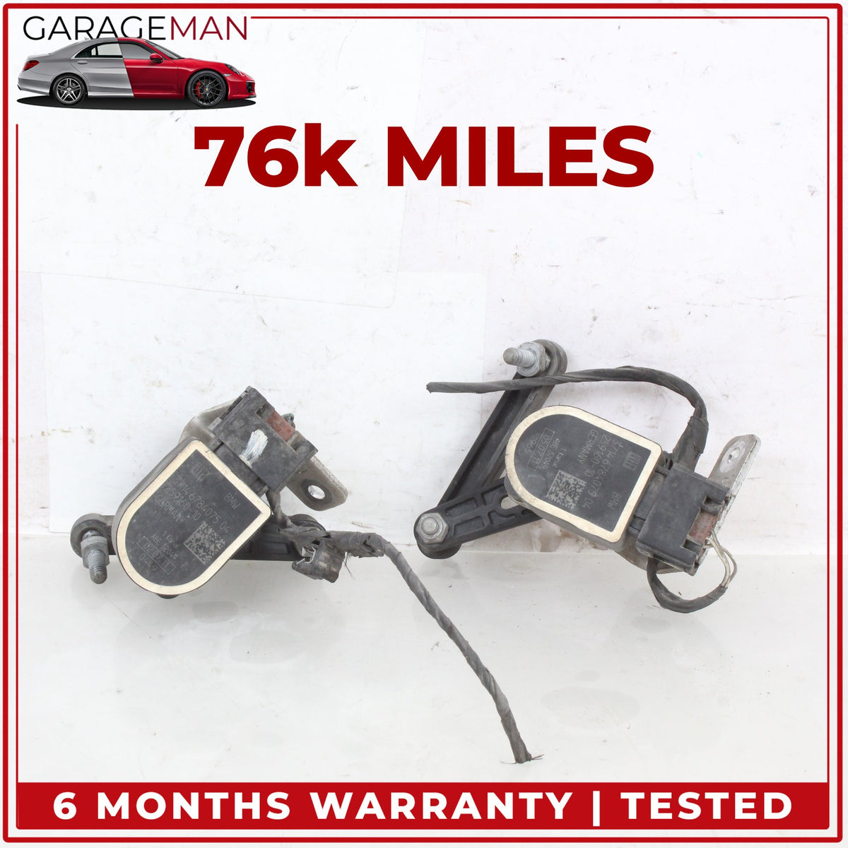 2012-2018 BMW 650i F13 RWD Headlight Level Height Sensor (Set of 2) 6784075 OEM
