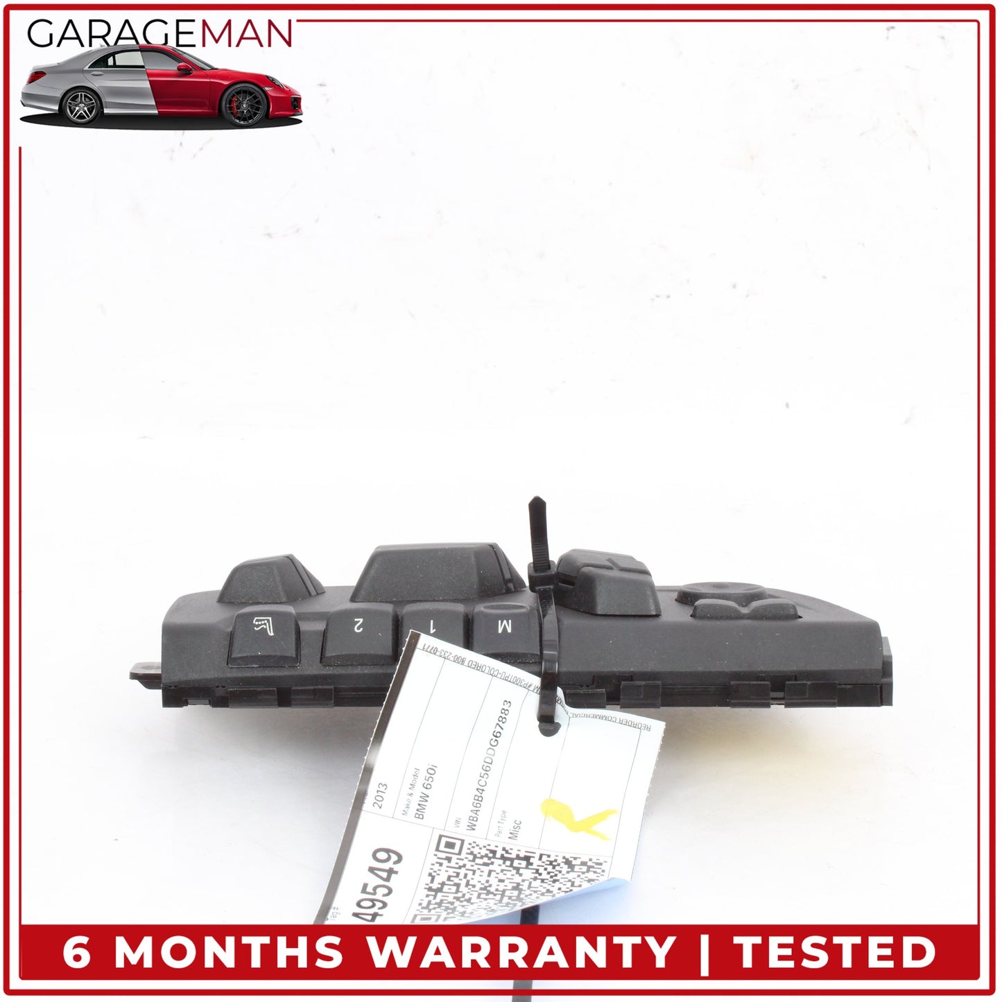 2012-2019 BMW 650i Front Right Side Seat Adjustment Control Switch 9262258 OEM