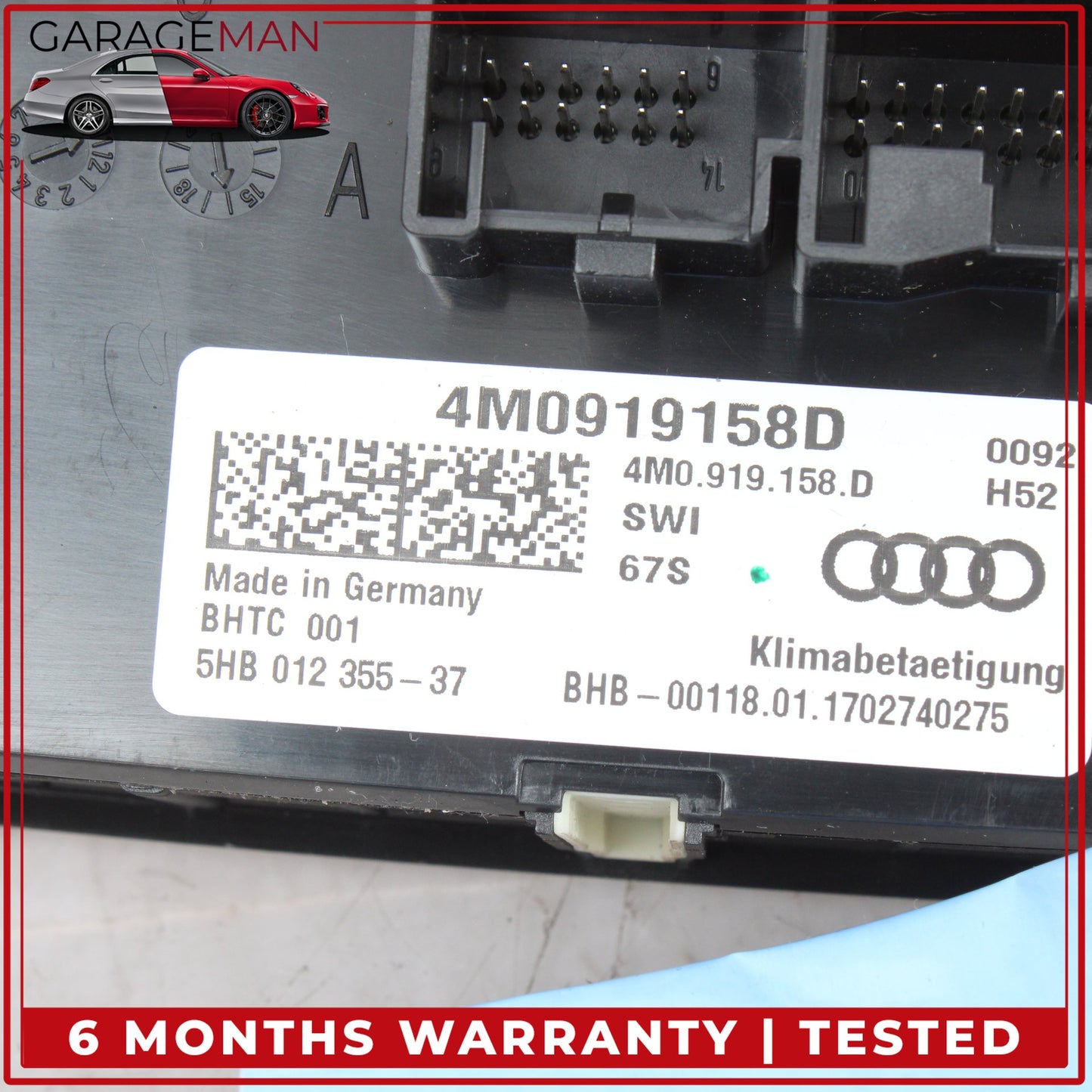 2017-2019 Audi Q7 Rear AC A/C Climate Control Switch Panel 4M0919158D OEM