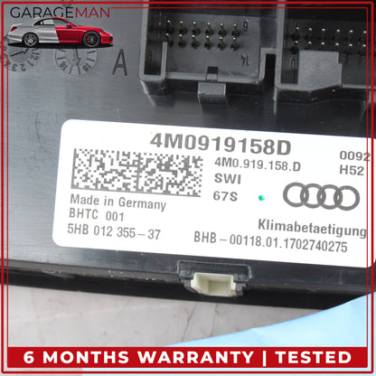 2017-2019 Audi Q7 Rear AC A/C Climate Control Switch Panel 4M0919158D OEM