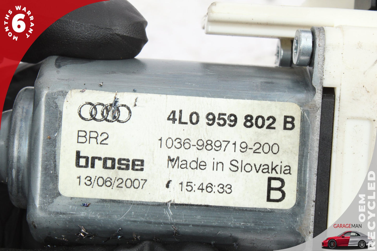 2007-2015 Audi Q7 Rear Right Side Window Regulator Motor 4L0959802B OEM