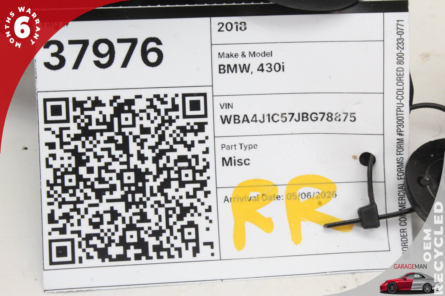 2012-2020 BMW 430i F36 Rear Left or Rear Right Side Seat Belt Black 7259391 OEM