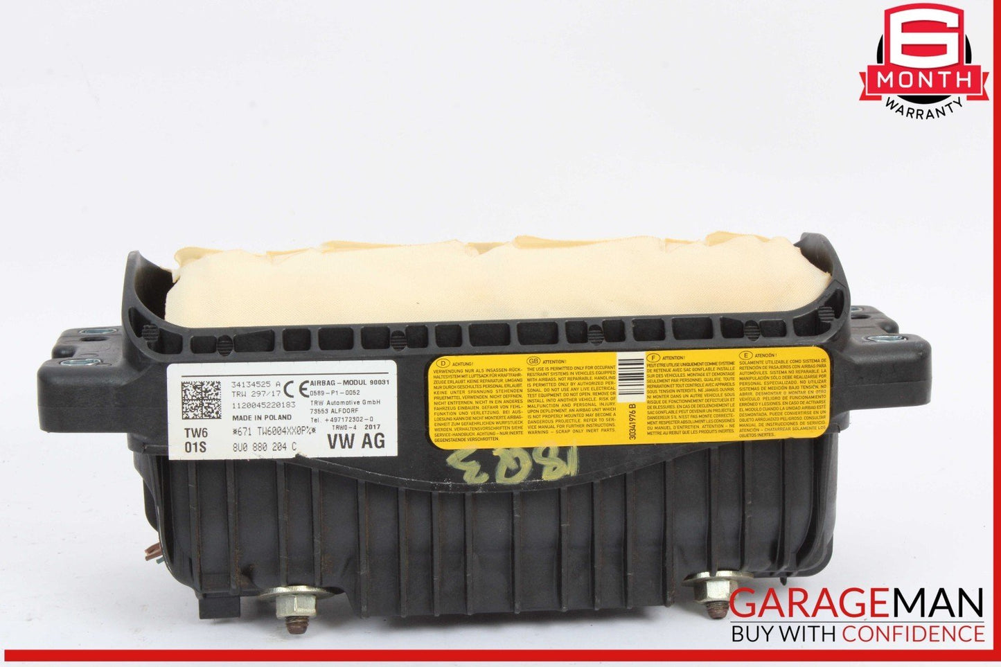 15-18 Audi Q3 Front Right Passenger Side Dash Dashboard Air Bag Airbag OEM