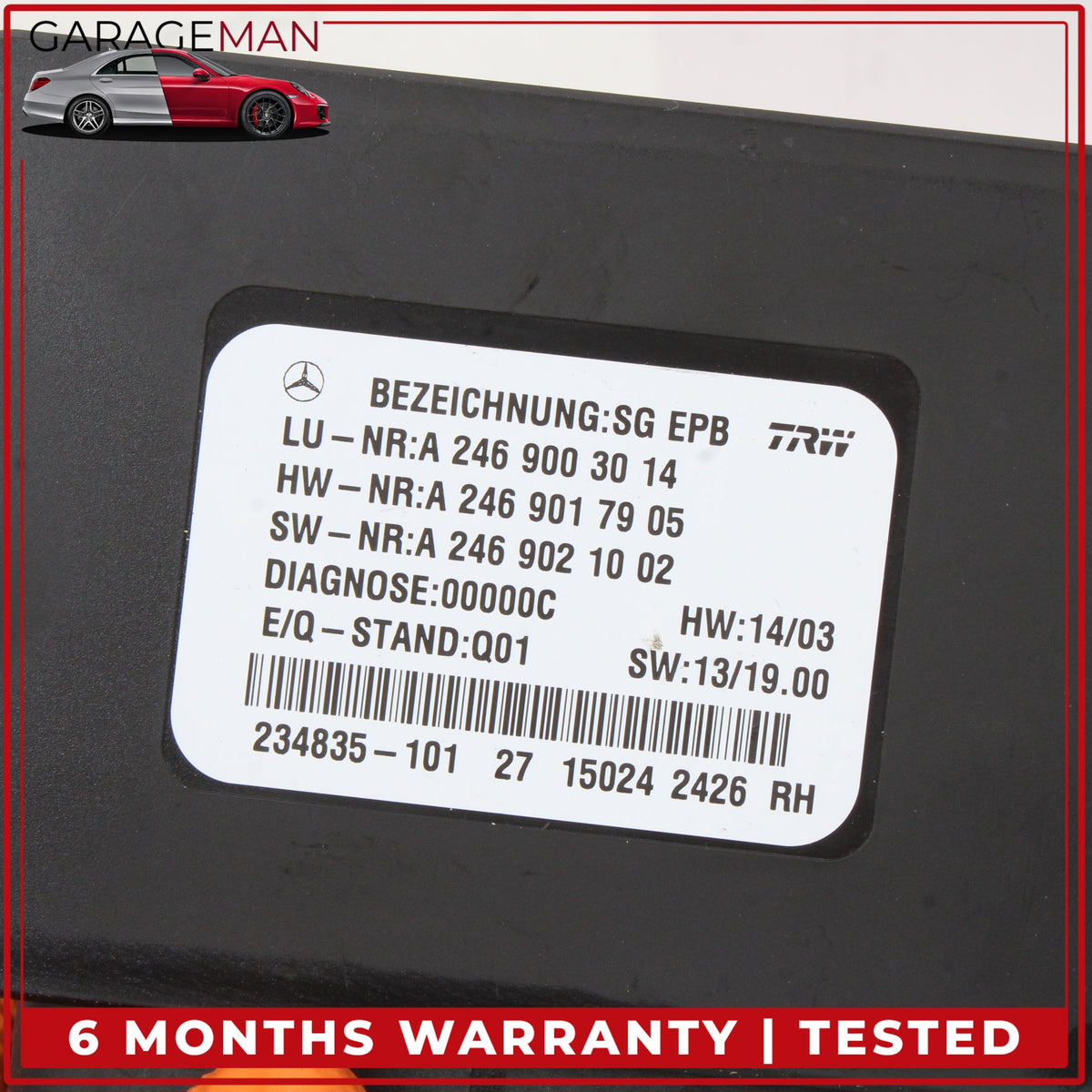2012-2020 Mercedes W242 B Electric Drive Hand Parking Brake Control Module OEM