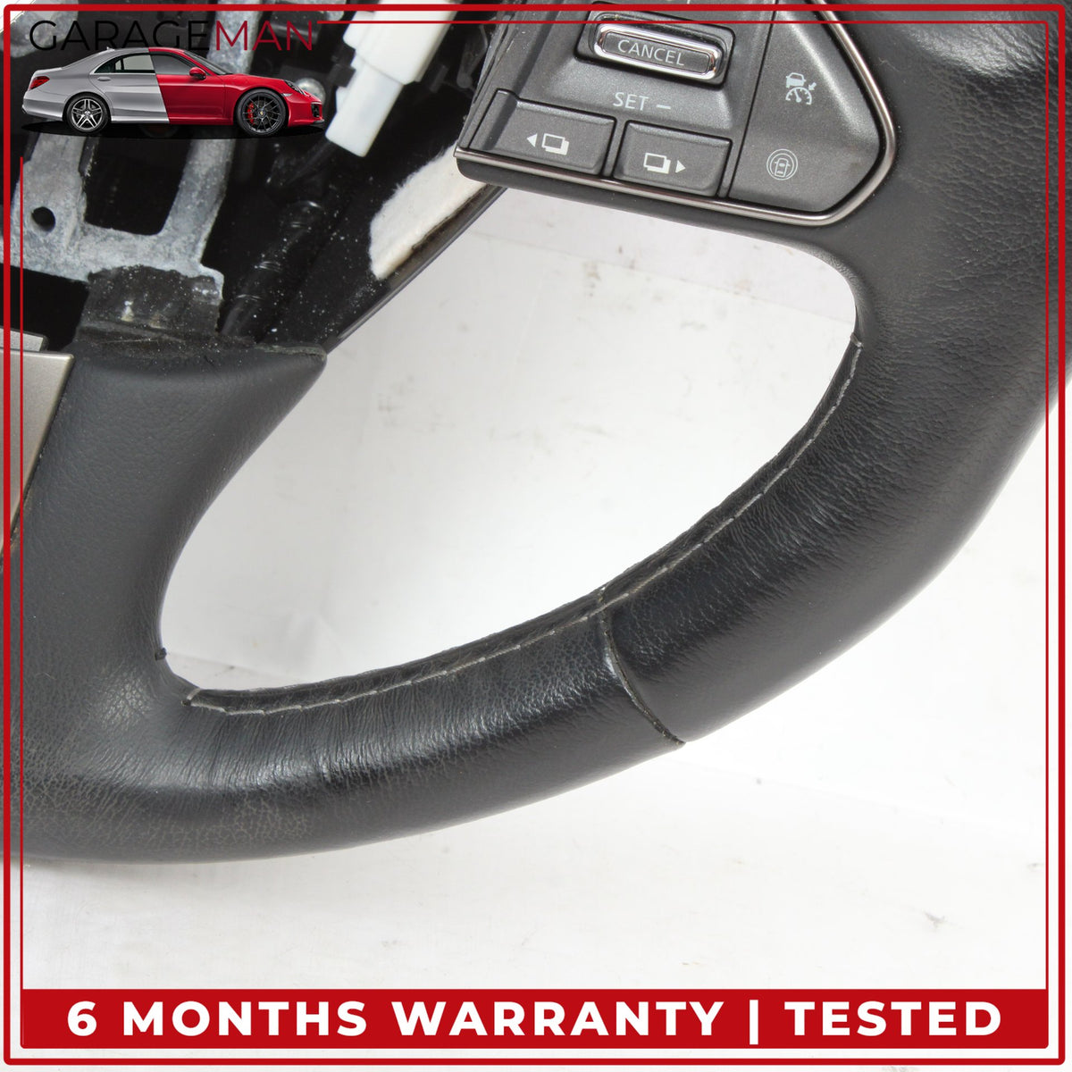 2014-2017 Infiniti Q50 V37 Front Left Heated Steering Wheel Leather Black OEM