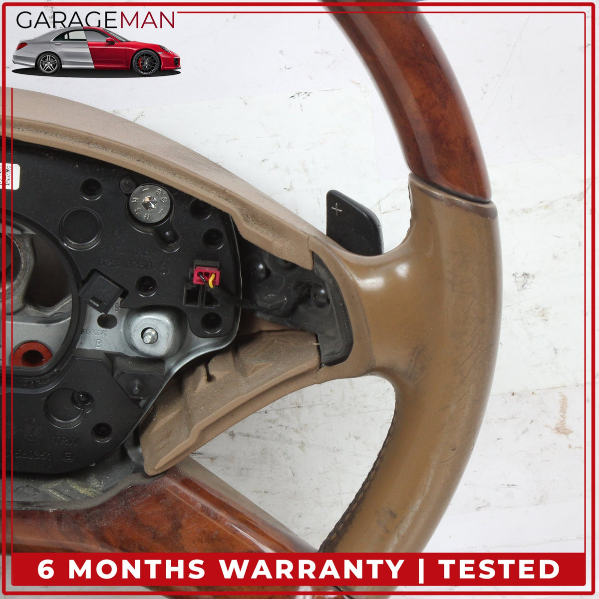 2010-2014 Mercedes W221 S550 Front Left Steering Wheel Wood Brown 2214609203 OEM
