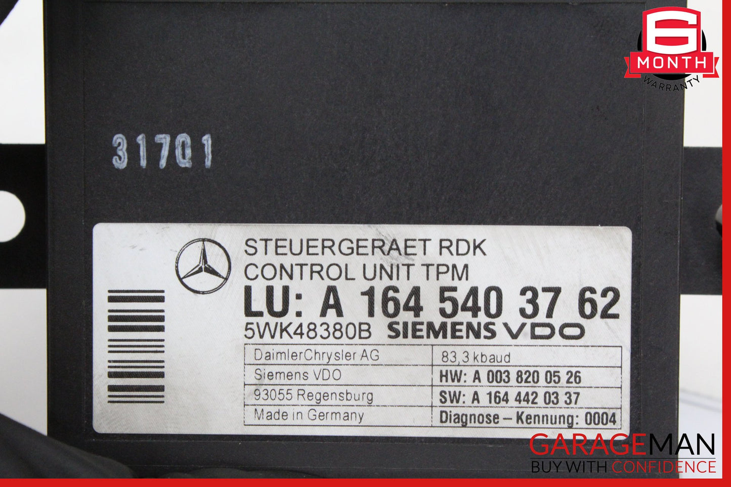 2006-2013 Mercedes W164 ML350 SL550 TPMS Tire Pressure Control 1645403762 OEM