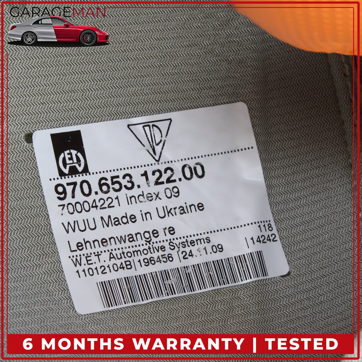 2010-2016 Porsche Panamera 970 Front Right Upper Seat Cushion 97065312200 OEM