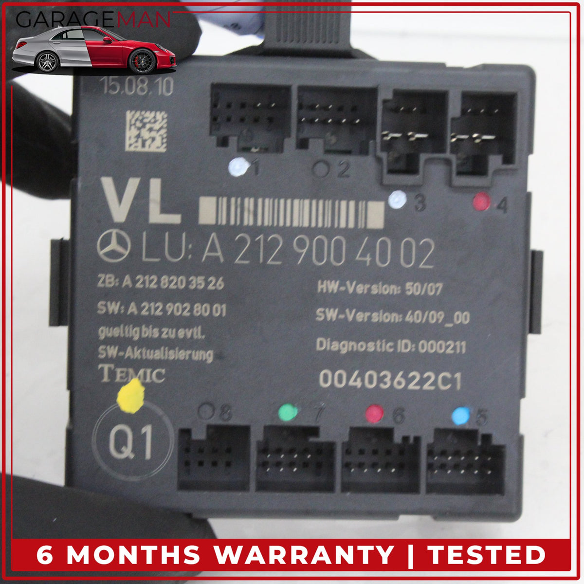 2008-2014 Mercedes W204 C300 Front Left Side Door Control Module 2129004002 OEM