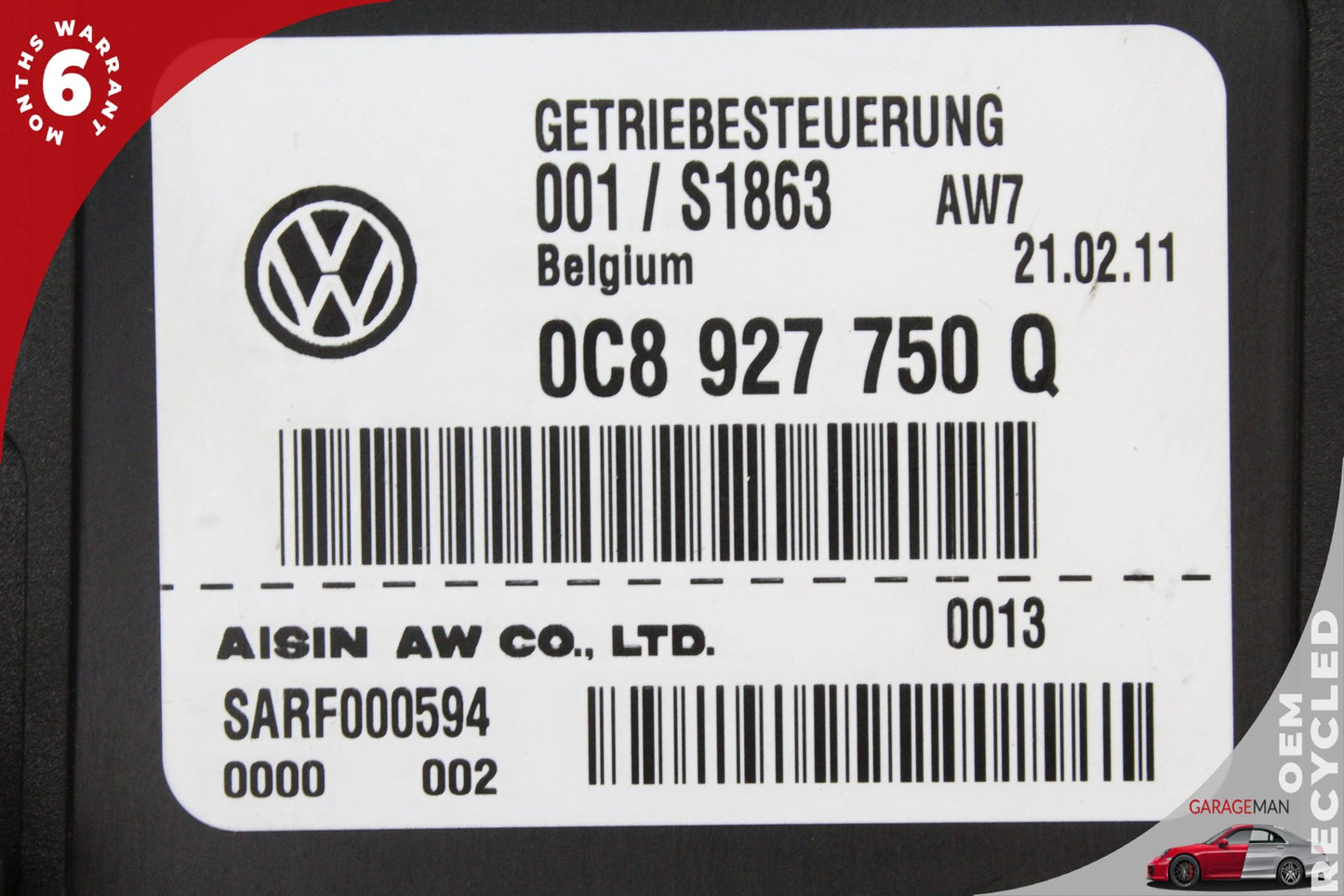 2010-2015 Audi Q7 Automatic Transmission Control Module TCU TCM 0C8927750Q OEM