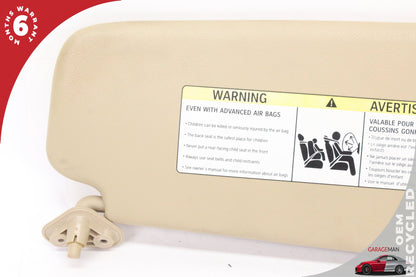 2013-2015 BMW X1 E84 SUV Front Left Driver Side Sun Visor Beige w/ Mirror OEM