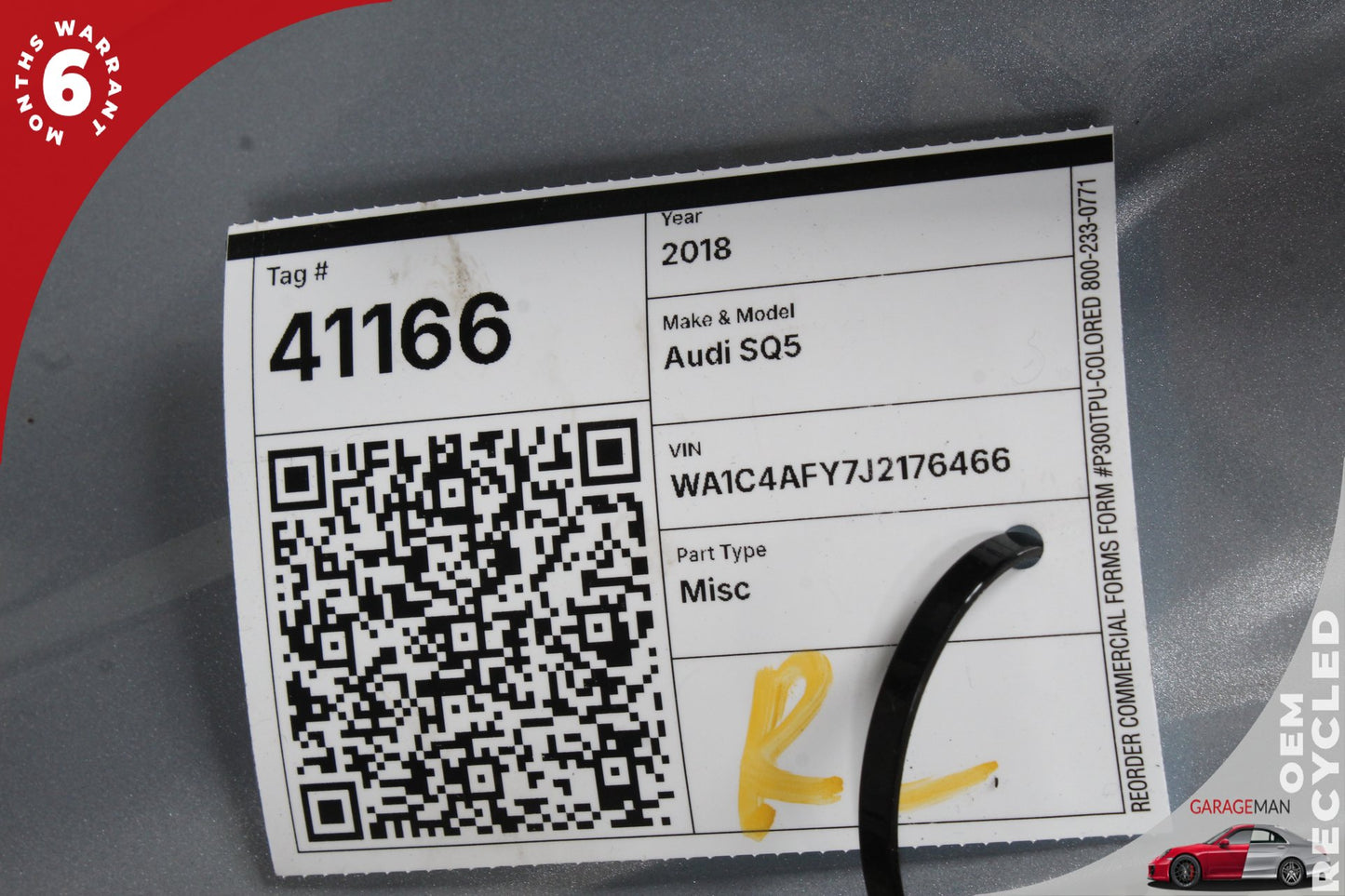 2009-2018 Audi SQ5 FY SUV Left Rear Door Shell 8R0833051B Genuine