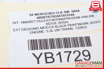 03-09 Mercedes W209 CLK500 Convertible Quarter Airbag Air Bag Rear Left Side OEM