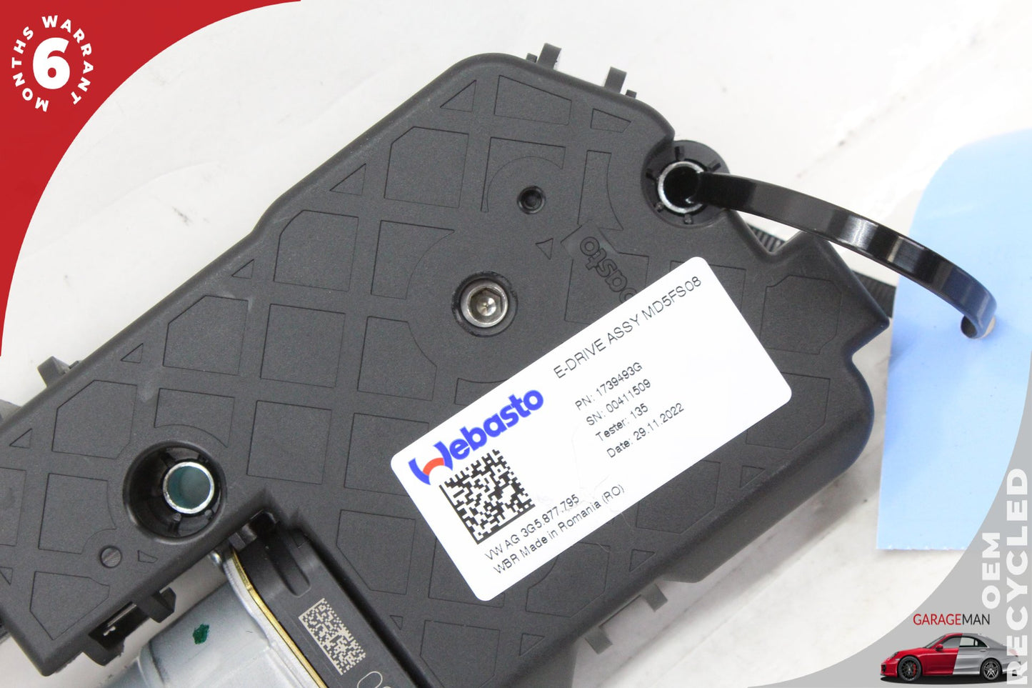2022-2025 Audi Q4 E-Tron Sunroof Sun Roof Electric Motor Webasto 3G5877795 OEM