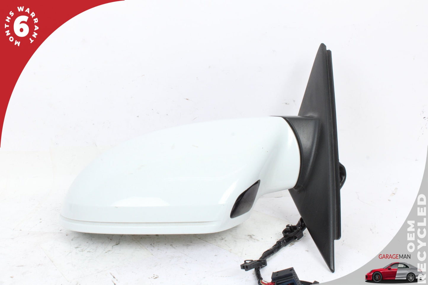 2012-2018 Audi A6 S6 Front Left Door Rear View Mirror w/ Blind Spot White OEM