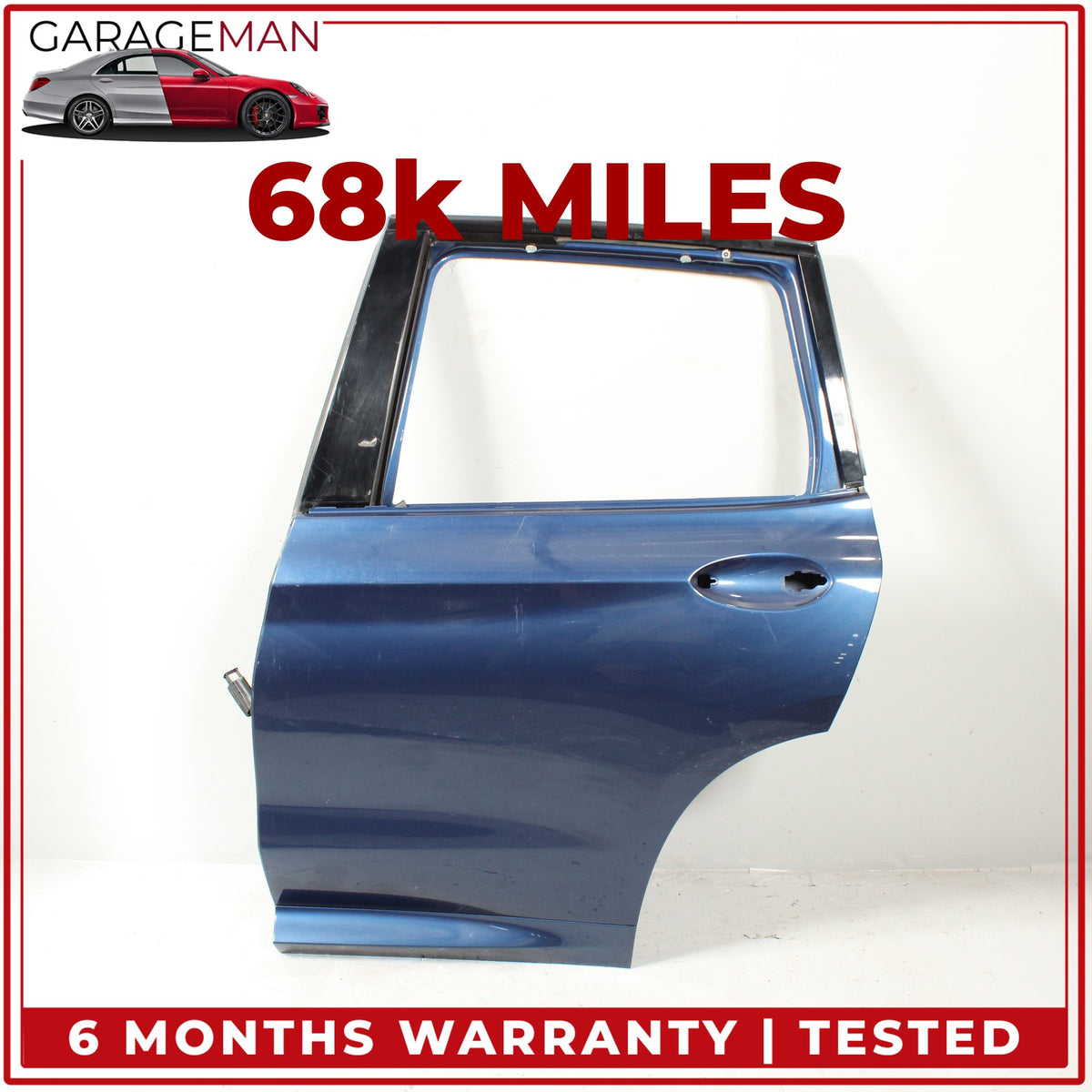 2018-2024 BMW X3 G01 Rear Left Driver Side Door Shell Blue Metallic OEM