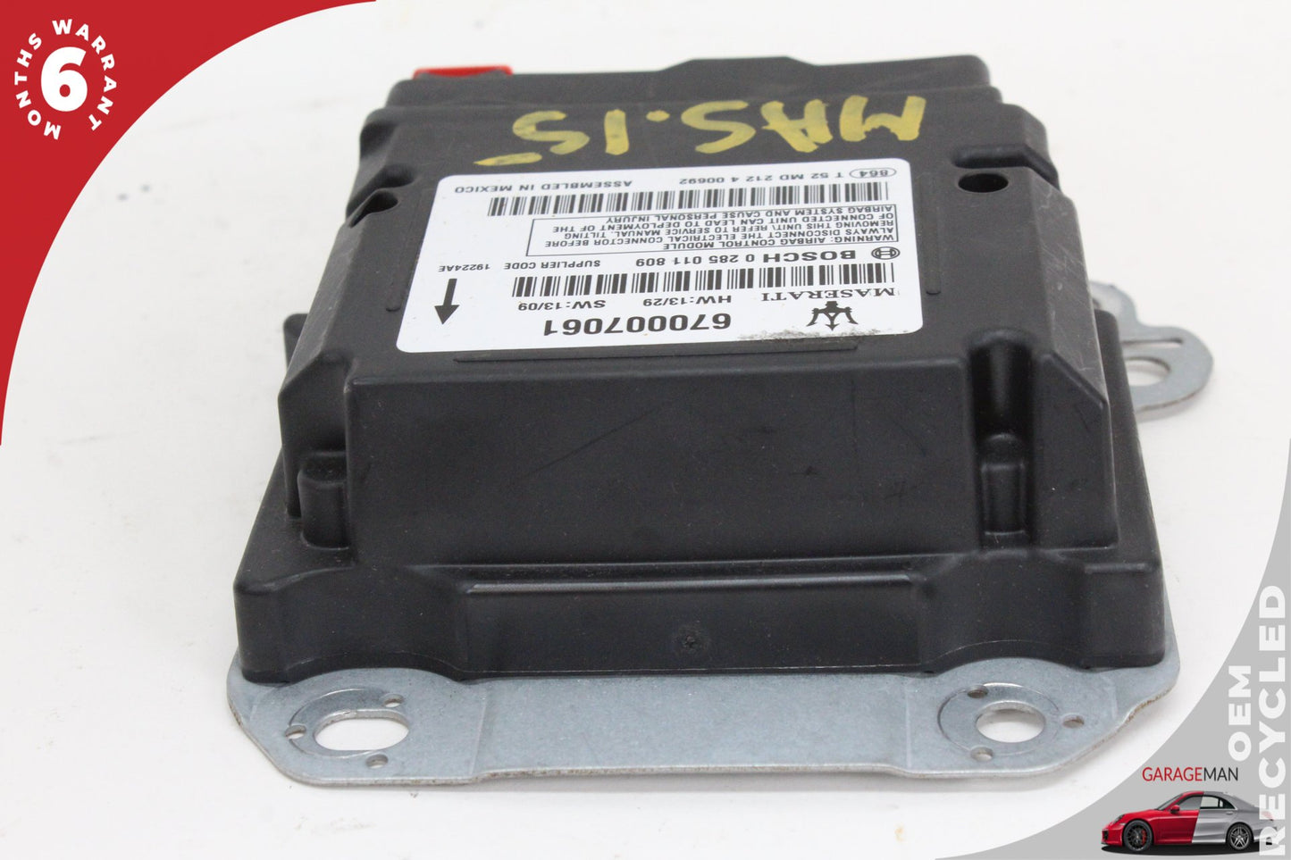 2014-2016 Maserati Ghibli Airbag Air Bag SRS Sensor Control Module 670007061 OEM