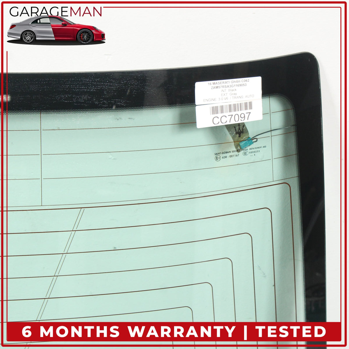 2014-2024 Maserati Ghibli M157 Rear Windshield Wind Shield Window Back Glass OEM