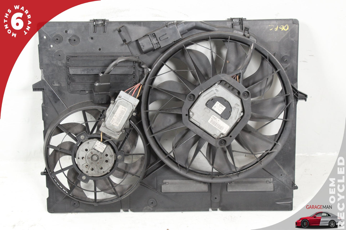 2003-2010 Porsche Cayenne 957 Radiator Dual Cooling Fan Motor Assembly OEM