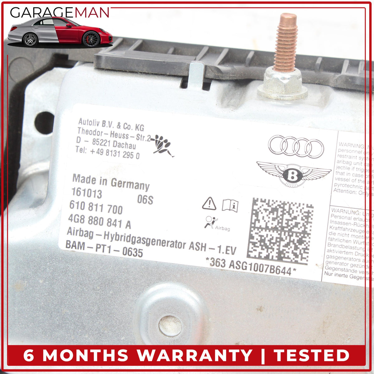 2012-2018 Audi A6 Front Left Driver Side Knee Airbag Air Bag 4G8880841A OEM