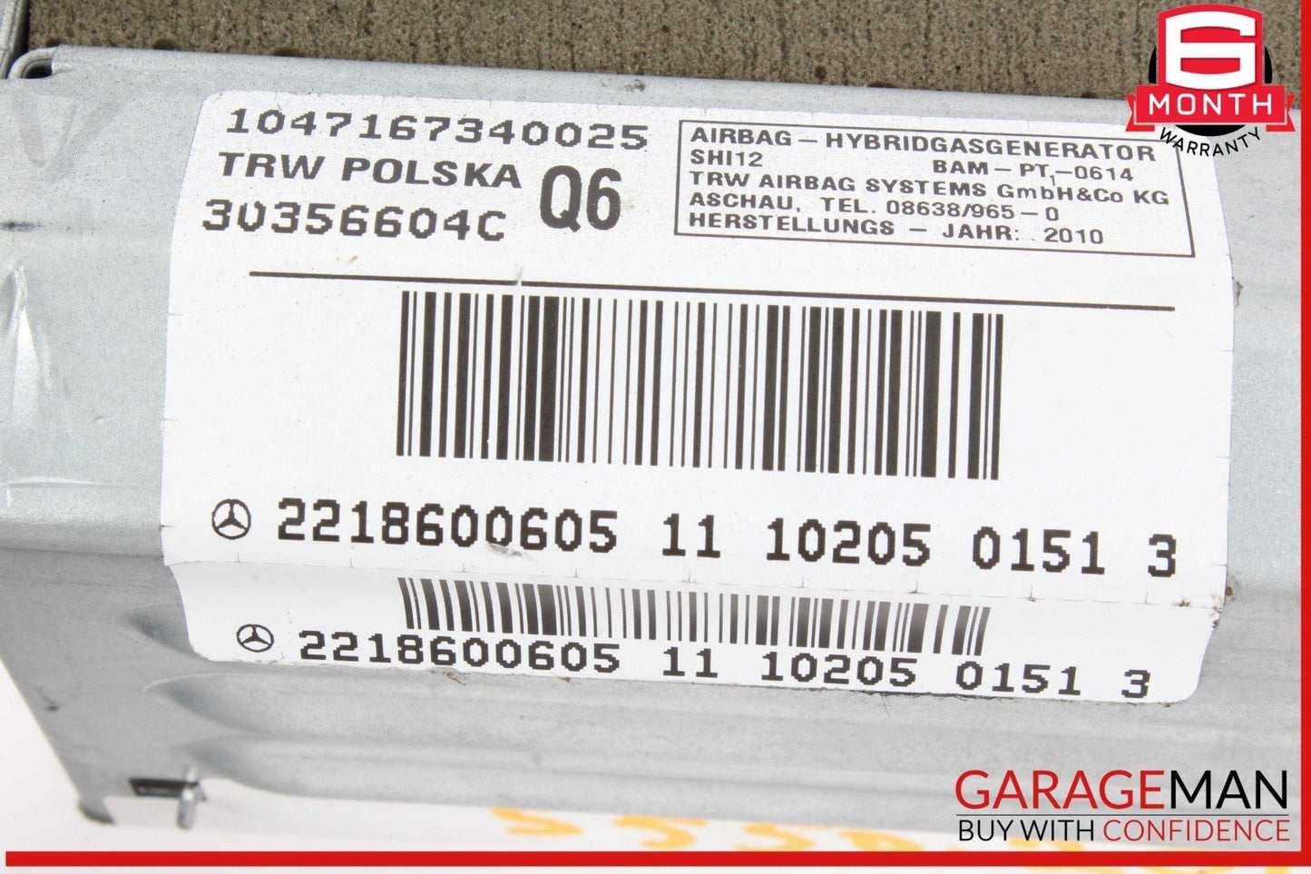 07-14 Mercedes W221 S550 S400 Rear Right Side Quarter Airbag Air Bag OEM